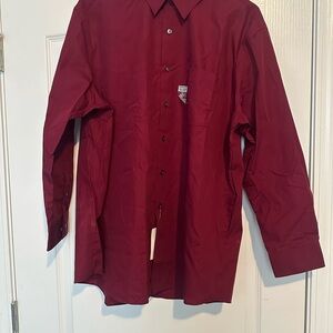 Van Heusen Men's Casual Button Down Shirt - Burgundy